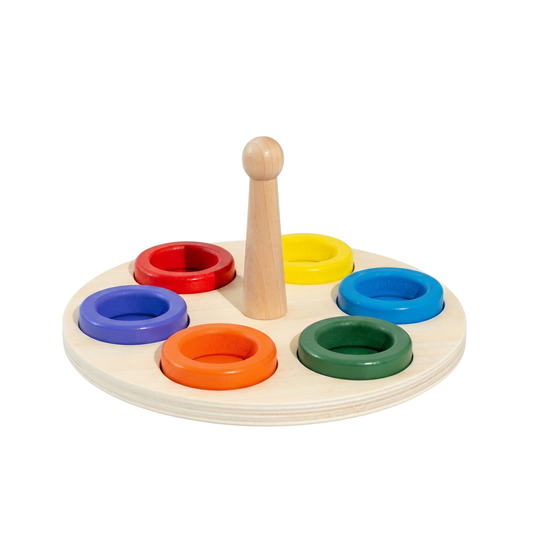Stivuitor Montessori cu inele colorate