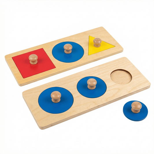 Set de 2 Puzzle-uri Montessori cu forme geometrice