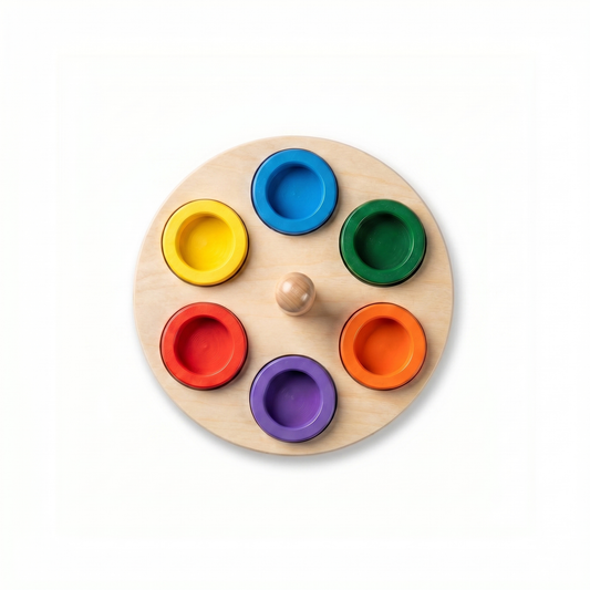 Stivuitor Montessori cu inele colorate