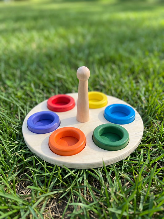 Stivuitor Montessori cu inele colorate